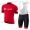 2018 Cube rood Fietskleding Set wielershirt korte mouwen+koersbroek kort Bib 33nl10042