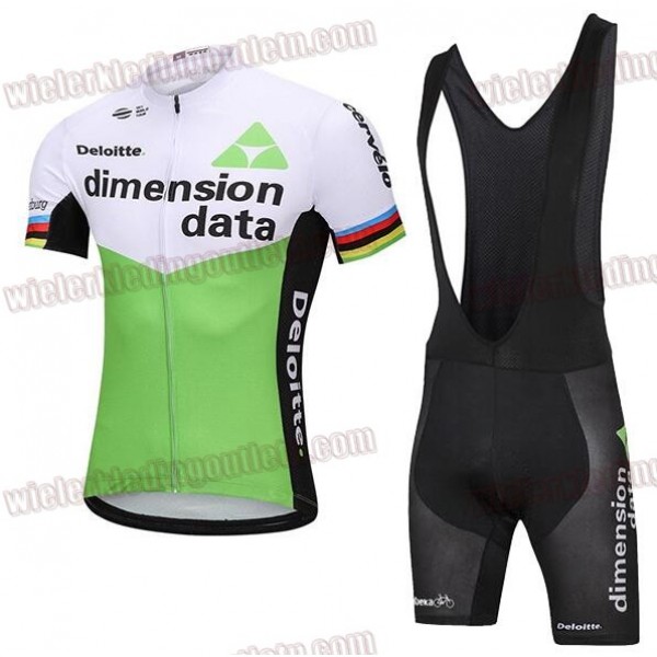 2018 Dimension Data Fietskleding Set wielershirt korte mouwen+koersbroek kort Bib 33nl10038