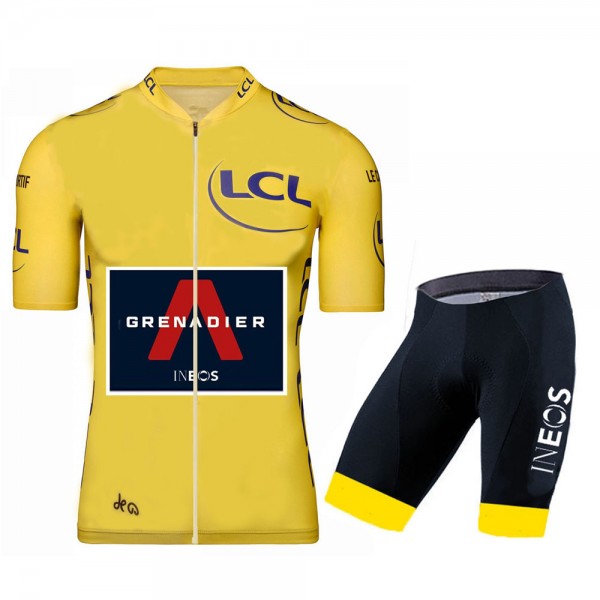 Ineos Grenadier 2020 Tour De France geel Fietskleding Fietsshirt Korte Mouw 2053