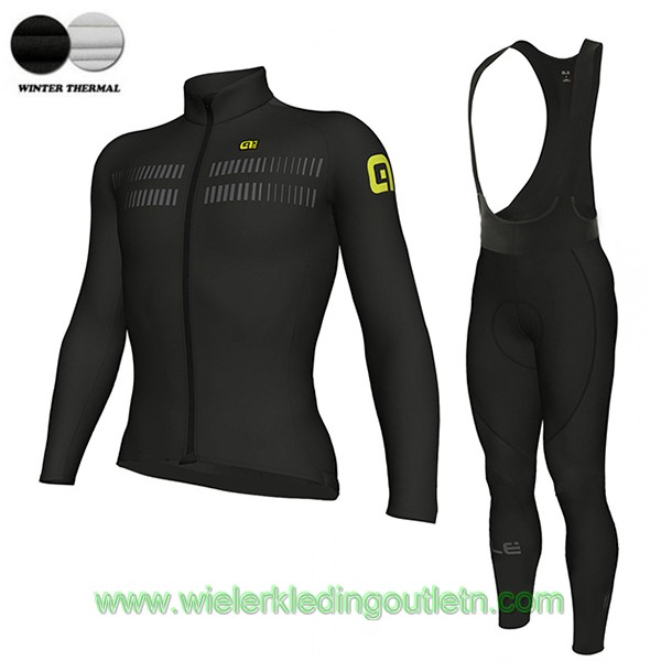 2018 Ale N3 Winter Fietskleding Wielershirt lange mouw+Lange fietsbroeken Bib 457YZBL