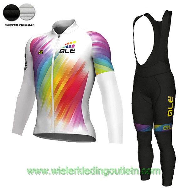 2018 Ale N5 Winter Fietskleding Wielershirt lange mouw+Lange fietsbroeken Bib 550JXJN