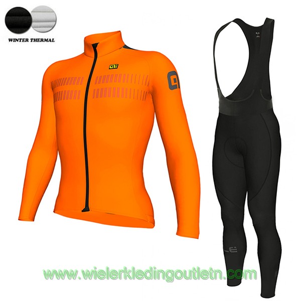 2018 Ale N4 Winter Fietskleding Wielershirt lange mouw+Lange fietsbroeken Bib 730ITLP