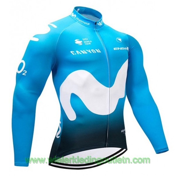 2018 Movistar Team Fietskleding Wielershirt lange mouw 805AGIT