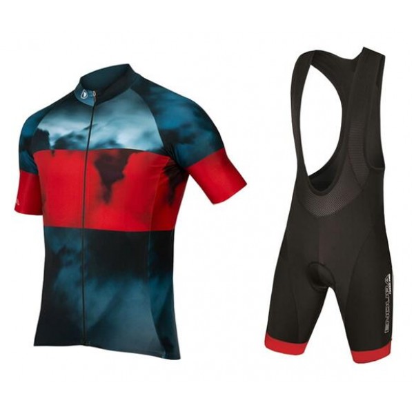 2020 ENDURA Cloud LTD Fietskleding Wielershirt Korte Mouw+Korte Fietsbroeken Bib Blauw Rood 3H6UV 3H6UV