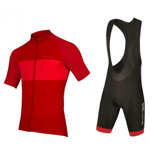 2020 ENDURA FS260-Pro Fietskleding Wielershirt Korte Mouw+Korte Fietsbroeken Bib Rood CTWQ9 CTWQ9