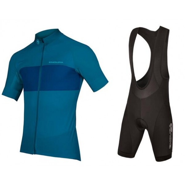 2020 ENDURA FS260-Pro Fietskleding Wielershirt Korte Mouw+Korte Fietsbroeken Bib Blauw MUJWK MUJWK