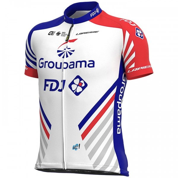 2020 GROUPAMA-FDJ Fietsshirt Korte Mouw Wit Blauw Rood FUJ0J FUJ0J