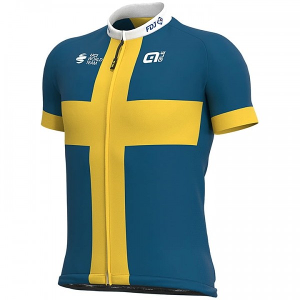 GROUPAMA-FDJ Fietsshirt Korte Mouw Sweden Champion 2020 S2JY0 S2JY0