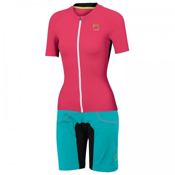 Dames KARPOS Pralongia Fietskleding Fietsshirt Korte Mouw+Bikeshorts Fuchsia 03XG3 03XG3