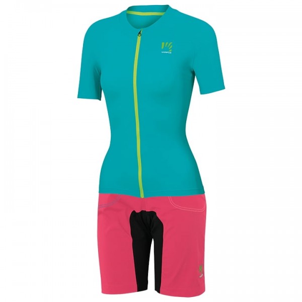 Dames KARPOS Pralongia Fietskleding Fietsshirt Korte Mouw+Bikeshorts Blauw clair SDOQ0 SDOQ0