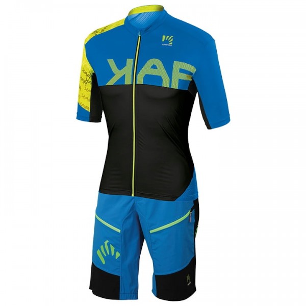 2020 KARPOS Jump Fietskleding Fietsshirt Korte Mouw+Bikeshorts Blauw YUPPT YUPPT