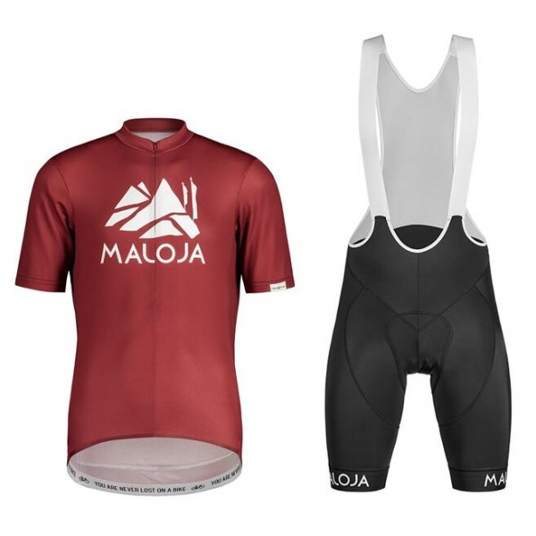 MALOJA SanetschM Fietskleding Wielershirt Korte Mouw+Korte Fietsbroeken Bib Rood JNBX1 JNBX1