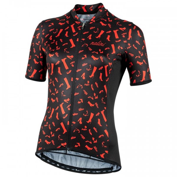 Dames NALINI Red Shoes Fietsshirt Korte Mouw Zwart Rood K7UQI K7UQI