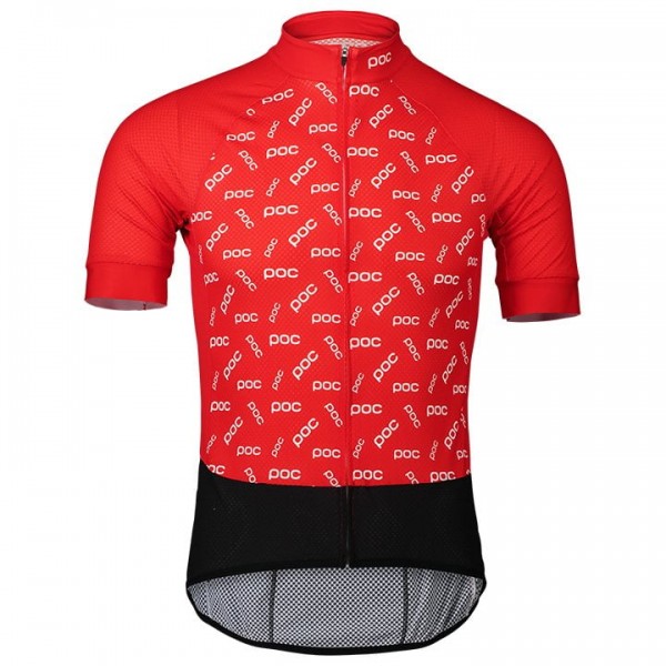 2020 POC Essential Road Logo Fietsshirt Korte Mouw Zwart Rood 1MIHE 1MIHE