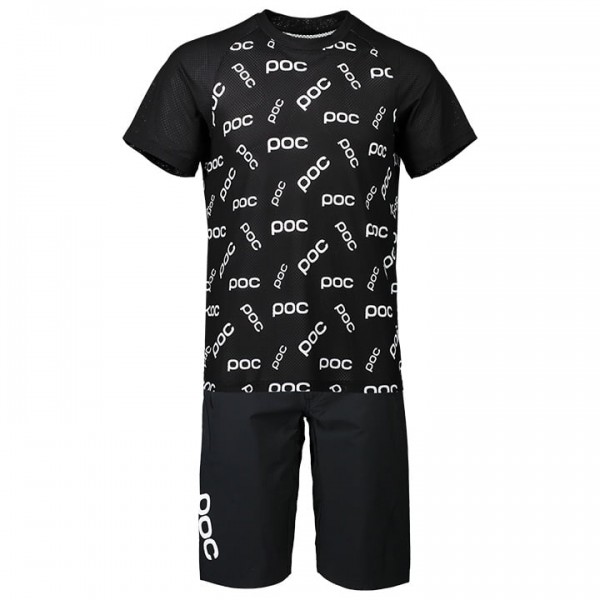 2020 POC Pure Fietskleding Fietsshirt Korte Mouw+Bikeshorts Zwart 3PXGD 3PXGD