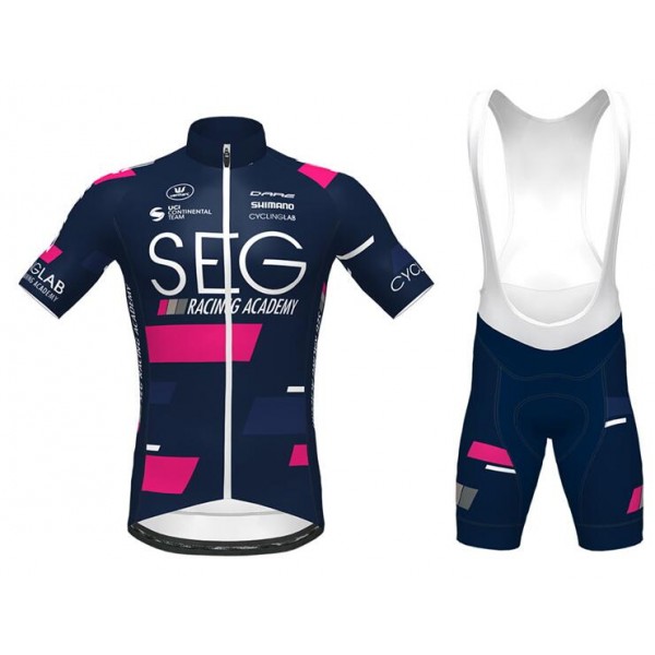 2020 SEG RACING ACADEMY Fietskleding Wielershirt Korte Mouw+Korte Fietsbroeken Bib Blauw 94JTN 94JTN