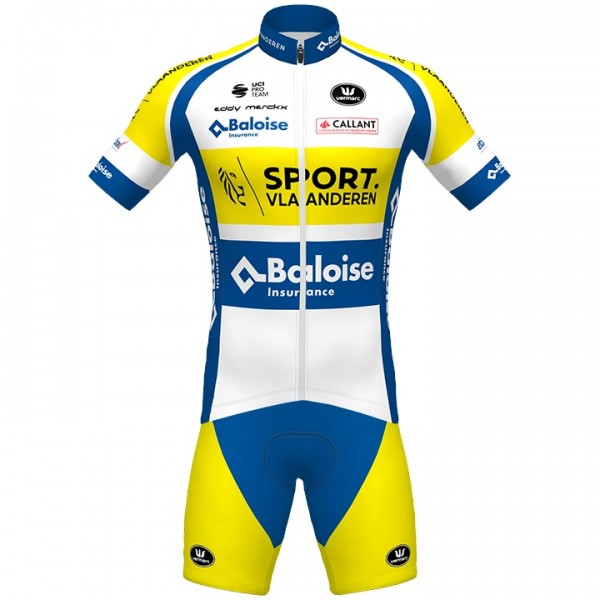 2020 Sport Vlaanderen-Baloise Vermarc Wielerkleding Wielershirt Korte Mouw+Korte Fietsbroeken D47GU D47GU