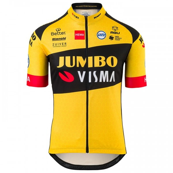 TEAM JUMBO-VISMA 2020 Fietsshirt Korte Mouw Zwart Geel BAQVH BAQVH