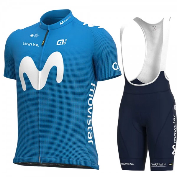 2021 Movistar Pro Team Fietskleding Fietsshirt Korte Mouw+Korte Fietsbroeken Bib 974