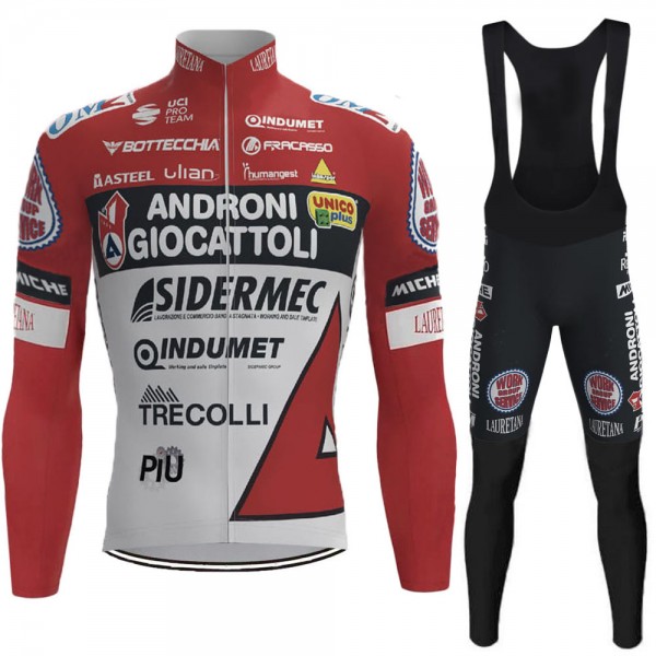 2021 ANDRONI GIOCATTOLI Team Fietskleding Fietsshirt Lange Mouw+Lange Fietsbroek Bib 691