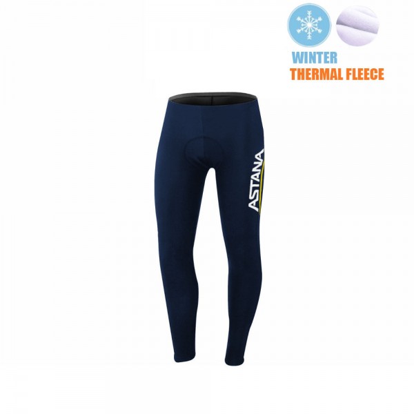 2021 Winter Fleece Astana Pro Team Lange Fietsbroek Bib 739