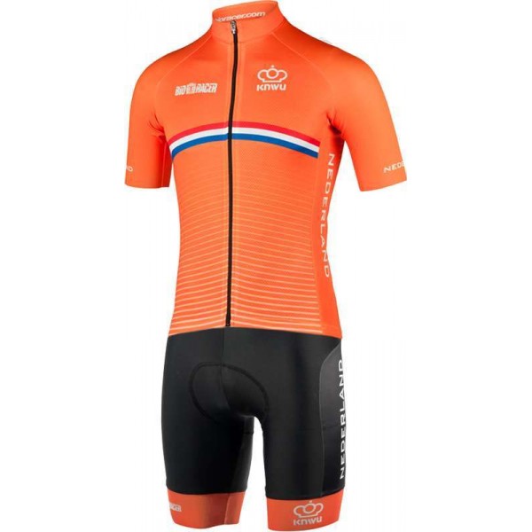 NIEDERLANDE 2020 Set Wielerkleding Wielershirt Korte+Korte Fietsbroeken BIORACER Fietsen National Team 2020017