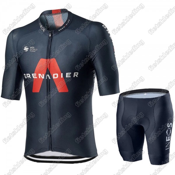 INEOS Grenadier 2021 Wielerkleding Set Fietsshirts Korte Mouw+Korte Wielerbroek Bib 2021110