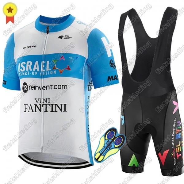 Israel Start-Up Nation 2021 World Champion Wielerkleding Set Fietsshirts Korte Mouw+Korte Wielerbroek Bib 2021476