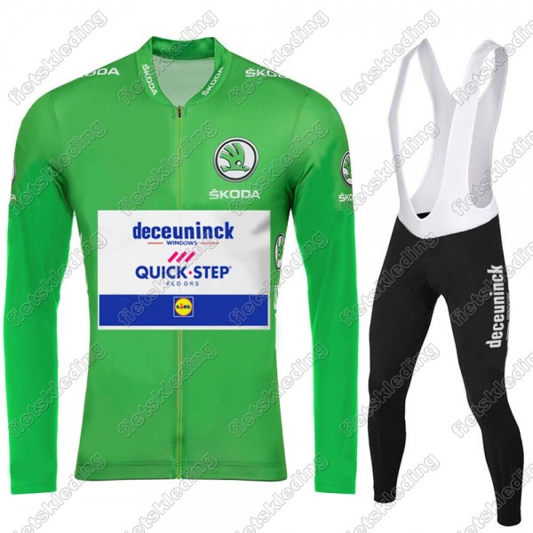 Deceuninck quick step 2021 Tour De France Wielerkleding Set Fietsshirts Lange Mouw+Lange Fietsrbroek Bib 2021066