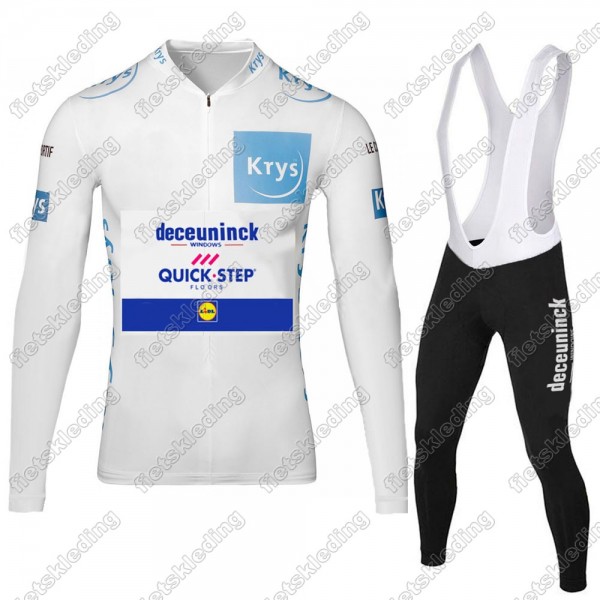 Deceuninck quick step 2021 Tour De France Wielerkleding Set Fietsshirts Lange Mouw+Lange Fietsrbroek Bib 2021069