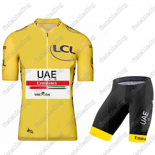 UAE EMIRATES Tour De France 2021 Wielerkleding Set Fietsshirts Korte Mouw+Korte Wielerbroek Bib 2021307