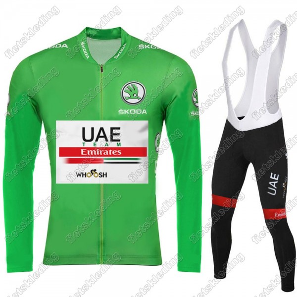 UAE EMIRATES Tour De France 2021 Wielerkleding Set Fietsshirts Lange Mouw+Lange Fietsrbroek Bib 2021321