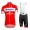 2019 Deceuninck Quick Step TDF rood Fietskleding Set Fietsshirt Korte Mouw+Korte fietsbroeken DHMD134