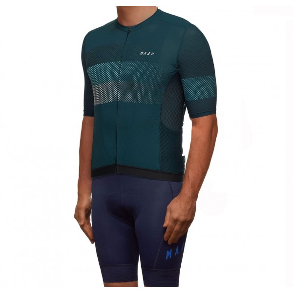 2019 MAAP Aether Dunkel Pine Fietskleding Set Fietsshirt Korte Mouw+Korte fietsbroeken GZQL165