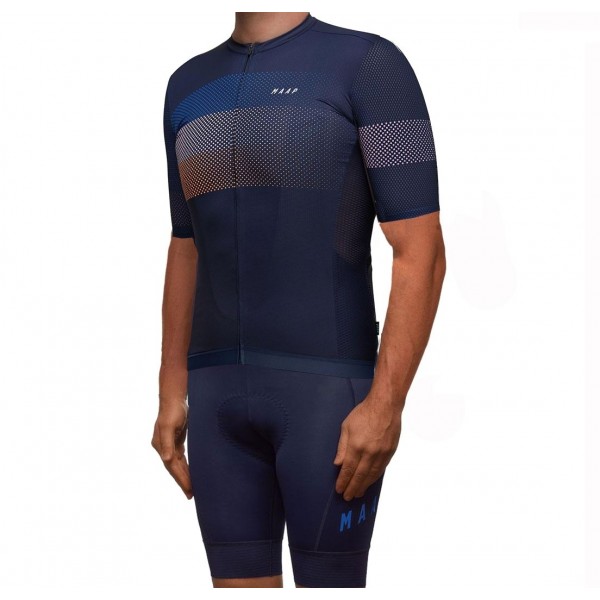 2019 MAAP Aether Marine Fietskleding Set Fietsshirt Korte Mouw+Korte fietsbroeken WJUR408