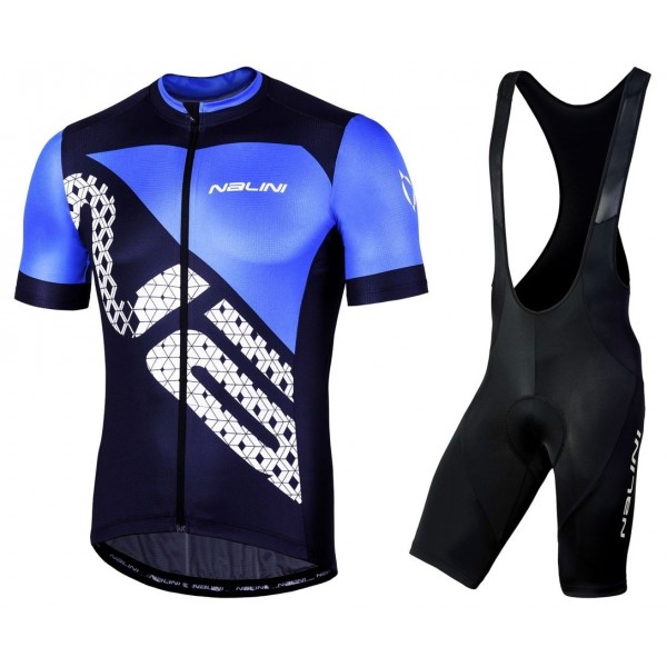 2019 Nalini Volata 20 zwart-blauw Fietskleding Set Fietsshirt Korte Mouw+Korte fietsbroeken BZAJ657