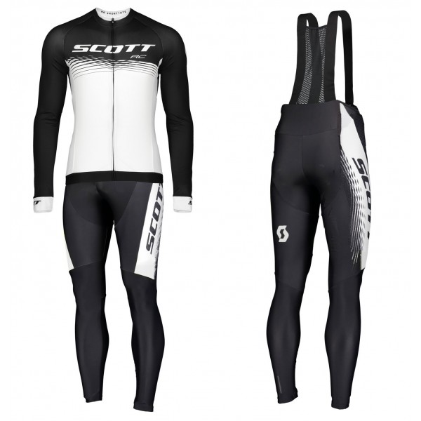 2019 Scott-RC PRO zwart-wit Vetements Cyclisme Velo Manches longues+longues Pantalon Bib PXMB566