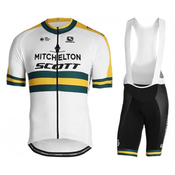 2019 Scott Mitchelton Austria Champion Fietskleding Set Fietsshirt Korte Mouw+Korte fietsbroeken ZUCO338