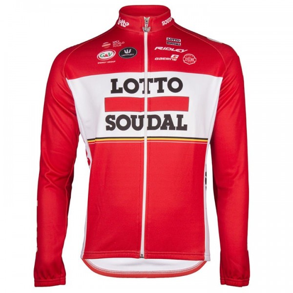 2017 Lotto-Soudal rood Fietsshirt lange mouw 2497