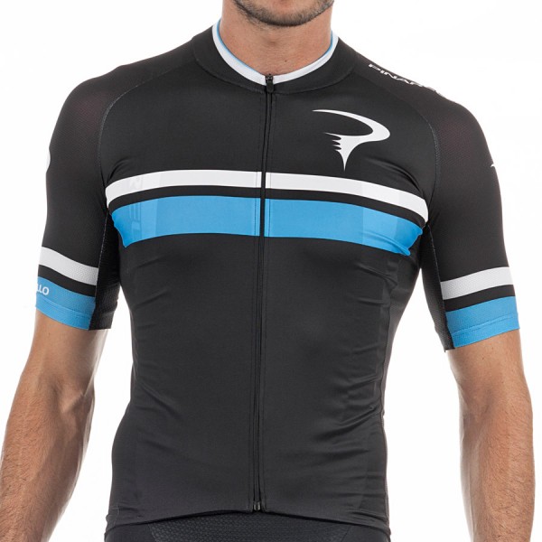 Pinarello Pro team 2017 Corsa Fietsshirt Korte Mouw-zwart Sky blauw 506HDBBU 2017082304