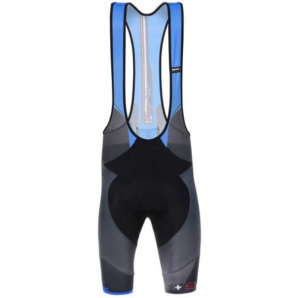 Santini Profteams 2017 Sleek Plus 10 blauw-Noir Korte Fietsbroeken Bib 147DRHQY 2017082340