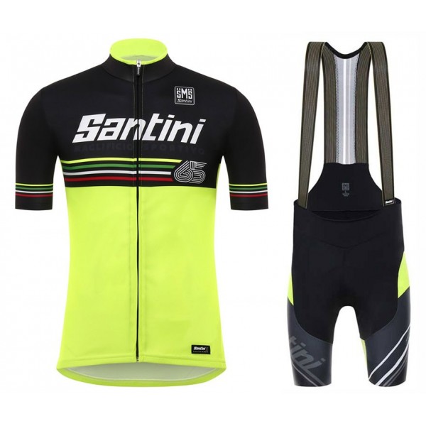 Santini Profteams 2017 Beat 30 geel FIetskleding Set Wielershirt Korte Mouw+Korte Fietsbroeken Bib 352FHTNJ 2017082327