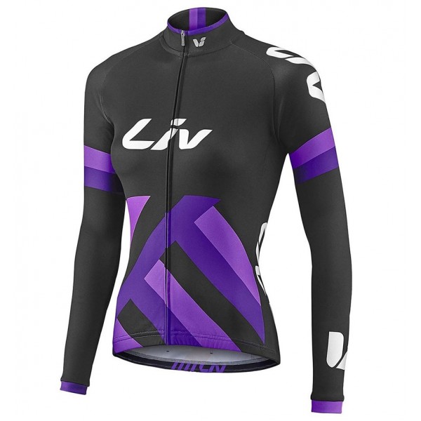 2017 Liv Race Day Dames zwart-Purple Fietsshirt lange mouw 2487