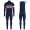 2017 Rapha Brevet blauw-Rose Winter Set Wielerkleding Wielershirt lange mouw+Lange fietsbroeken Bib 2547