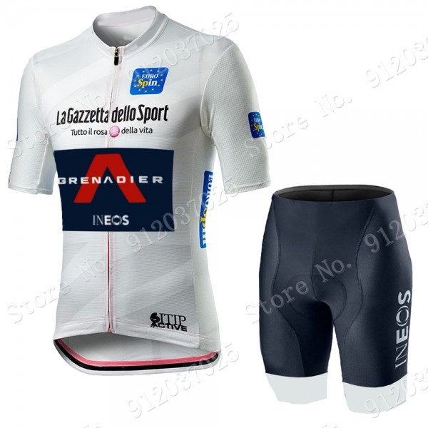 White giro d-italia 2021 Ineos Grenaider Fietskleding Fietsshirt Korte Mouw+Korte Fietsbroeken 2021062628