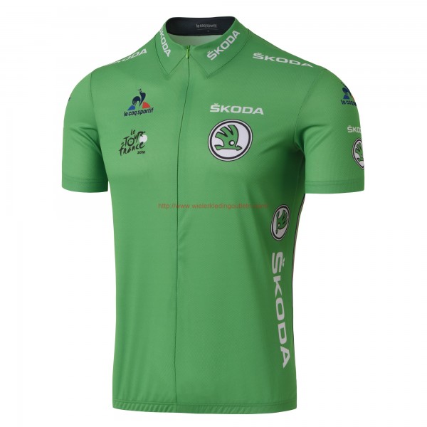 Tour De France groen Fietsshirt Korte Mouw 2016 201717182