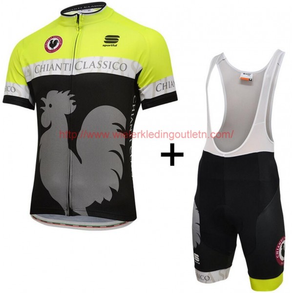 Chianti Fietskleding Fietsshirt Korte+Korte Fietsbroeken Bib Fluo jaune 201717072