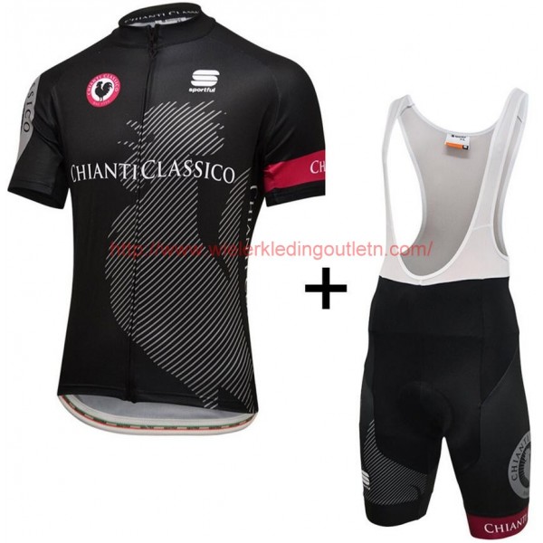 Chianti Fietskleding Fietsshirt Korte+Korte Fietsbroeken Bib Zwart 201717074