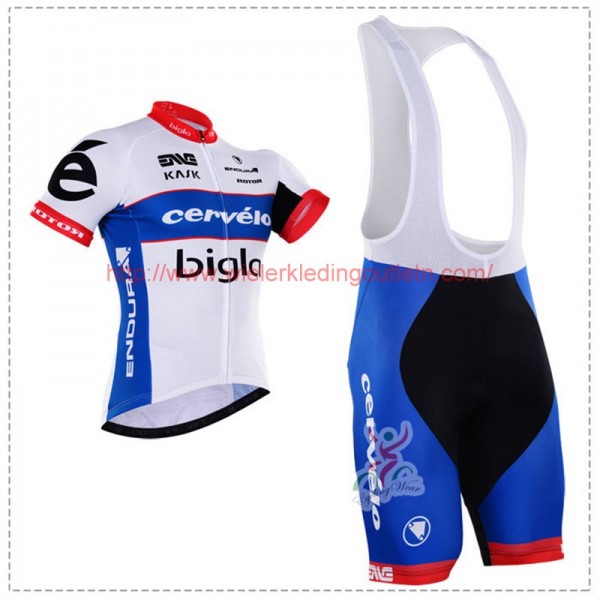 CERVELO Team 2016 wit Blauw Fietskleding Fietsshirt Korte+Korte Fietsbroeken Bib 201717065