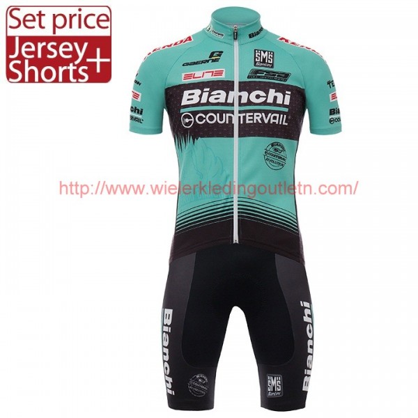 2017 Bianchi Countervail Fietsshirt Korte Mouw+Cuissard Velo 201717322